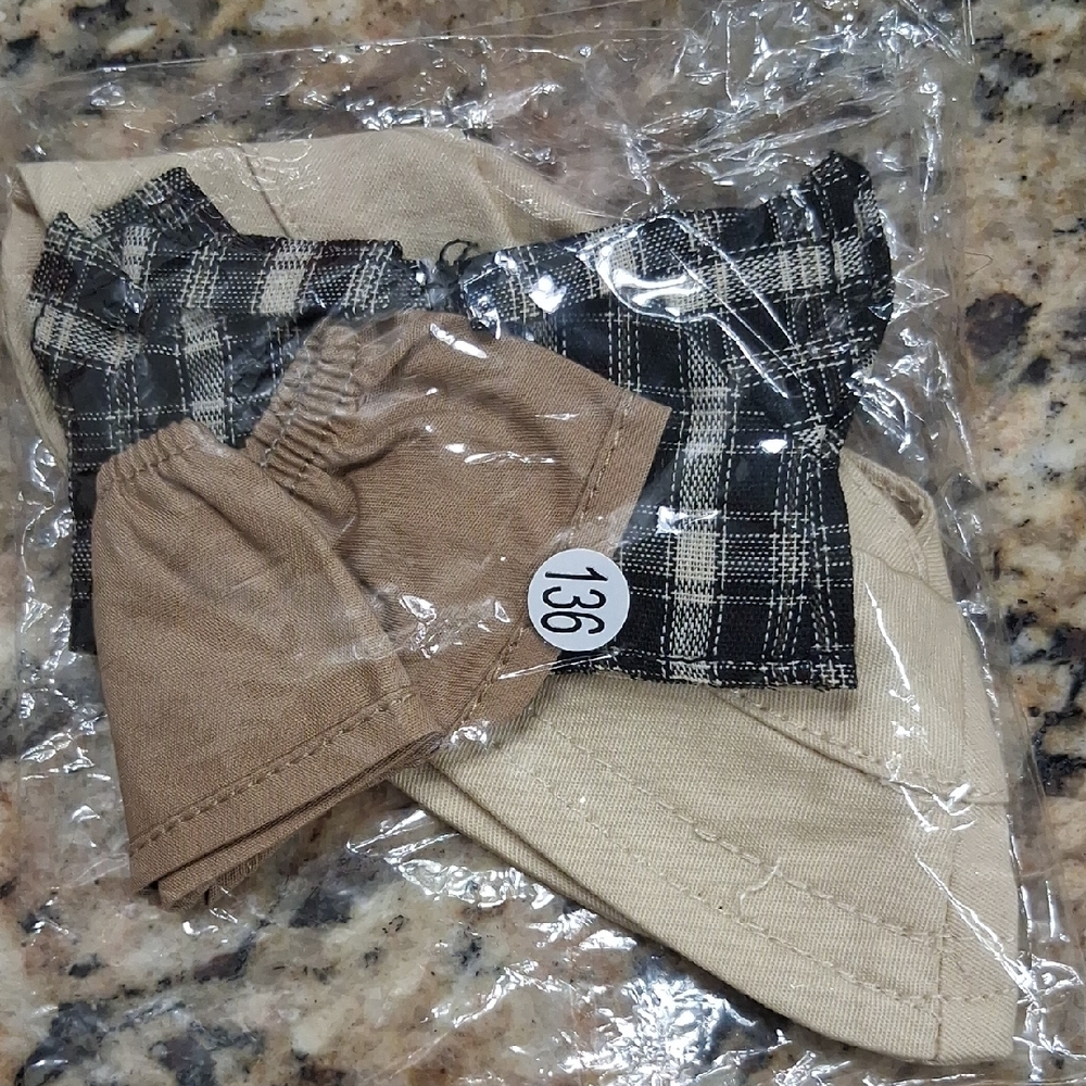 Labubu Tan Short And Shirt Set with bucket hat